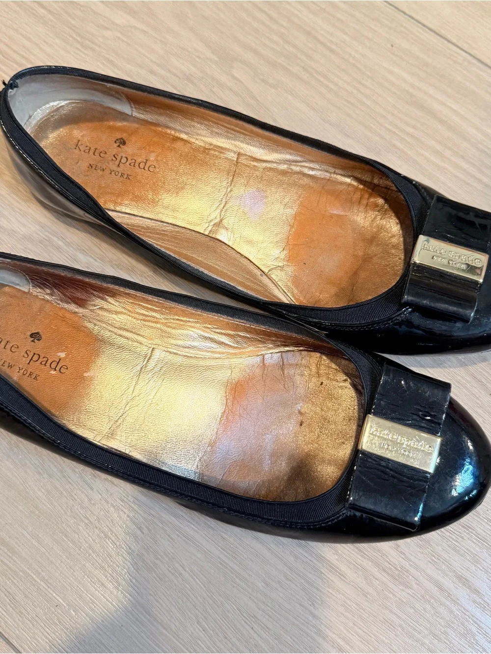 EUC Kate Spade Bow Patent Leather Flats 9.5